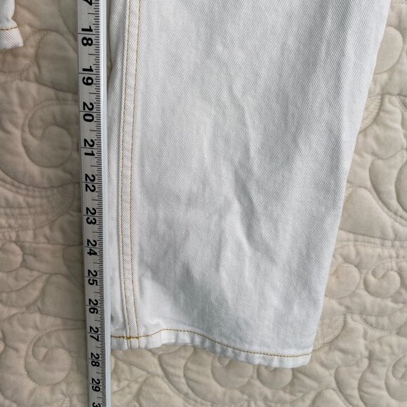 MNG Denim White Mom Jeans Button Fly Relaxed Fit Size 8 - Picture 12 of 13